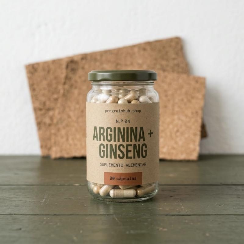 Fotografia do frasco Arginina + Ginseng, 90 cápsulas